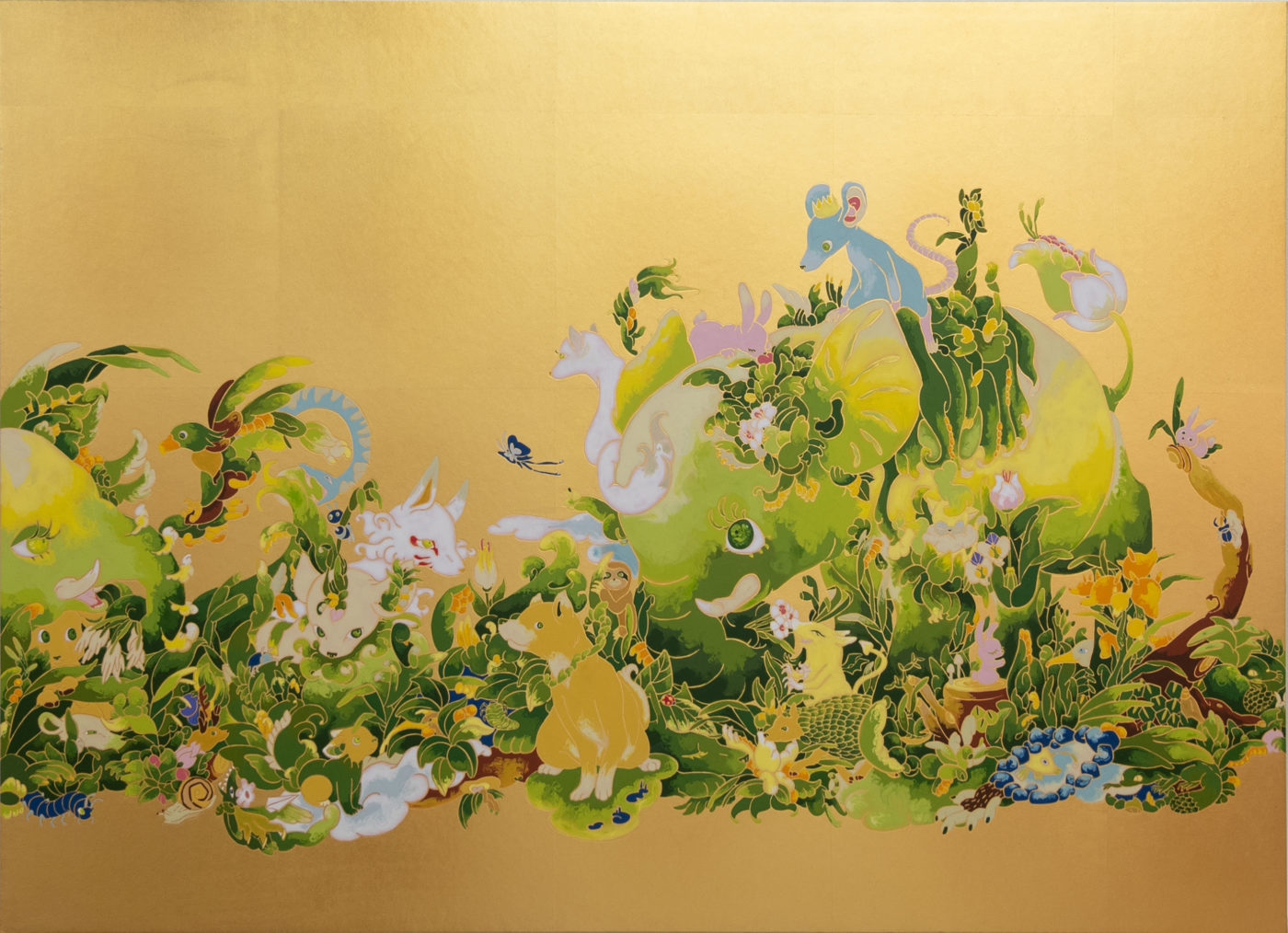 愛らしい顔の動物たちが暮らす森の情景を描く住吉明子の個展「水平線と紆余曲折(再)」、TEZUKAYAMA GALLERYにて開催。