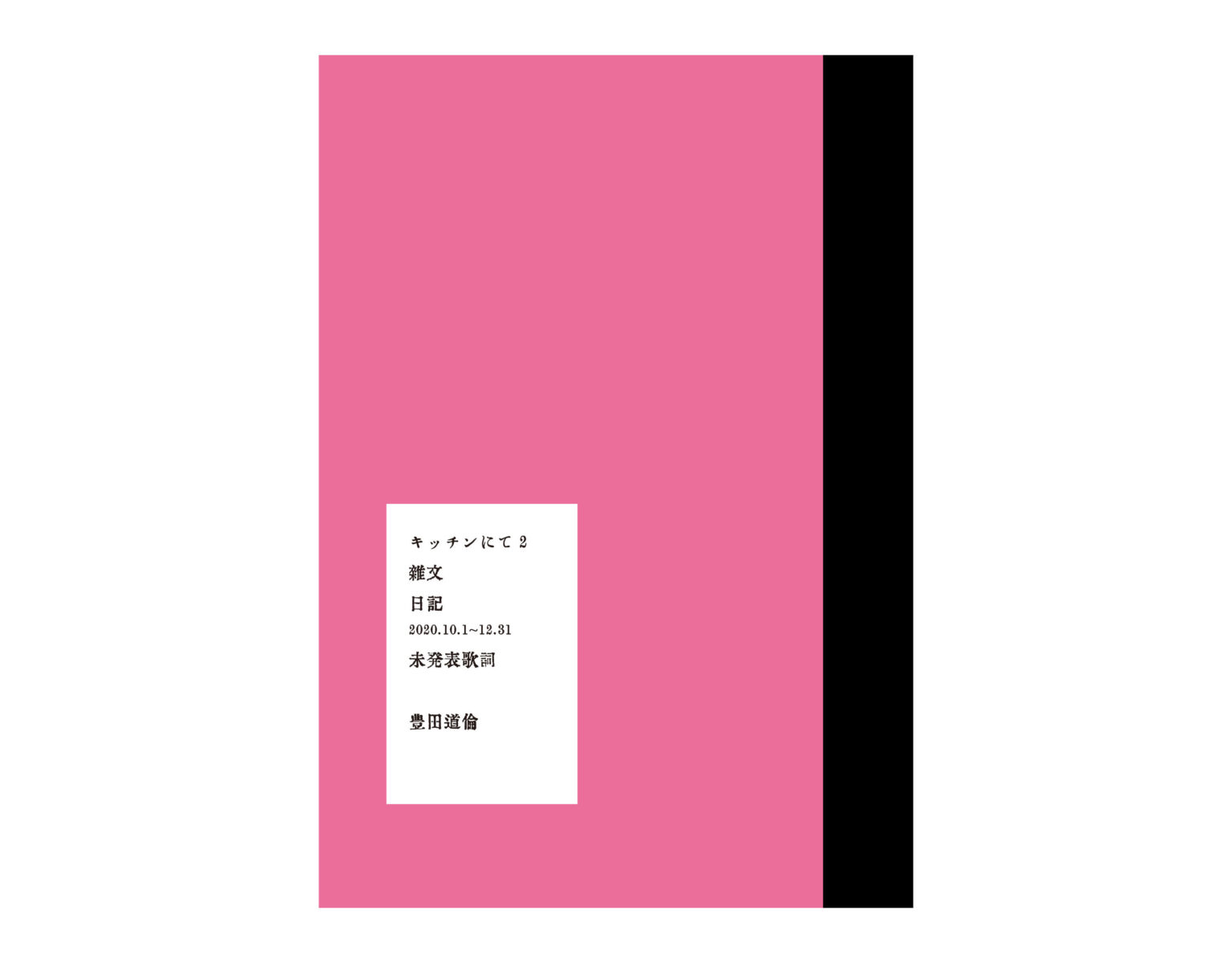 シンガーソングライター・豊田道倫が10編のエッセイ、3カ月分の日記、10曲の未発表歌詞を収録した『キッチンにて2』を発表。