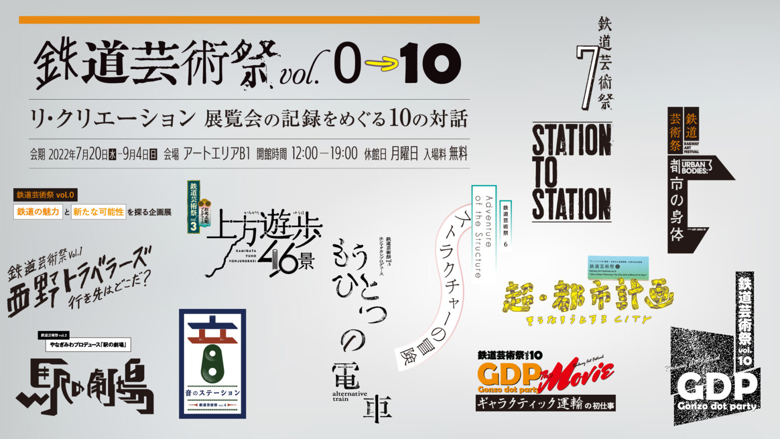 アートエリアB1の「鉄道芸術祭」、今年は「リ・クリエーション〜展覧会の記録をめぐる10の対話〜」と題して、各分野の専門家をメディアパートナーに迎えて展開。