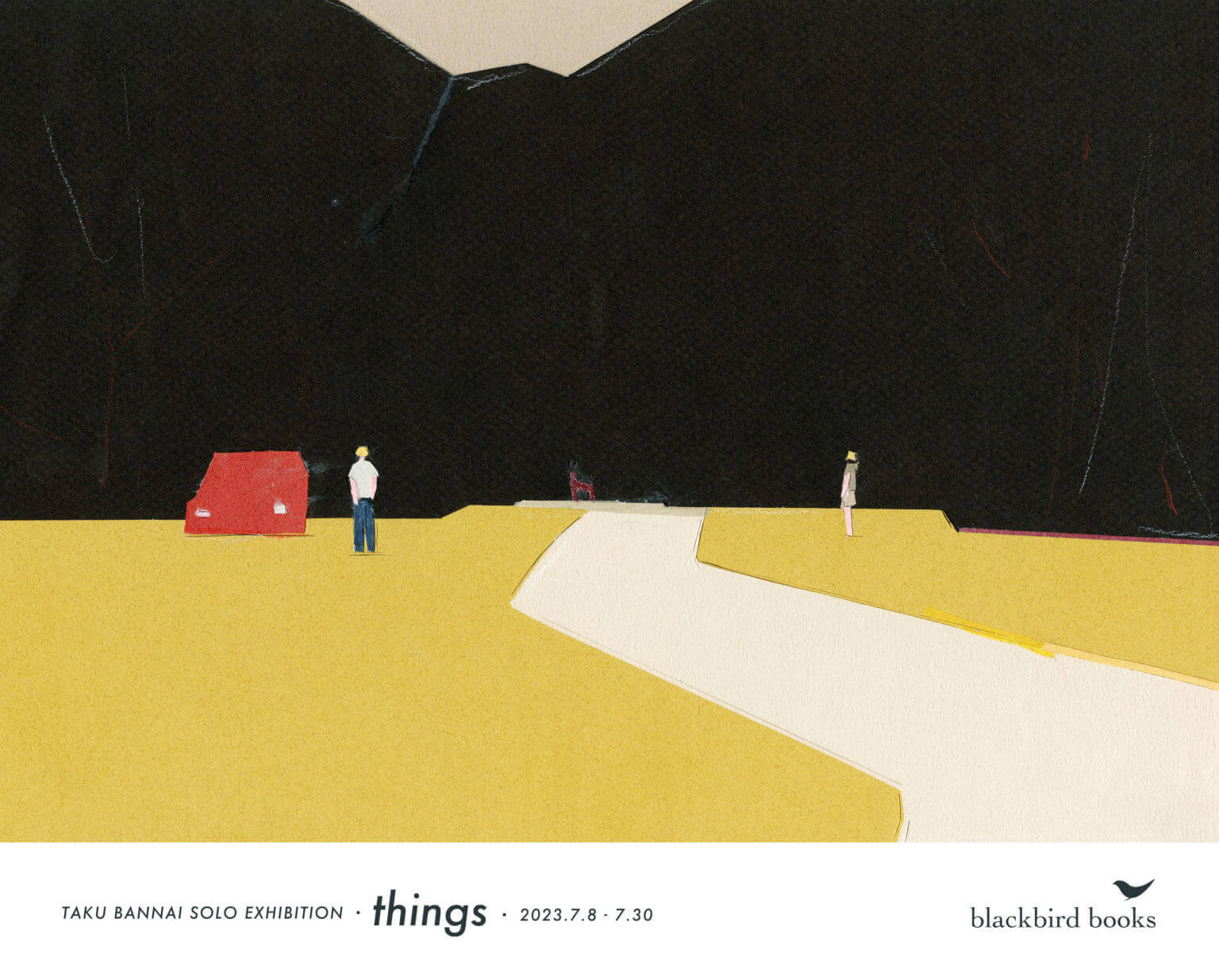 東京在住のイラストレーター・坂内拓の作品展「things」、blackbird booksにて。身近に起こるささやかな出来事をテーマにした作品を展示。