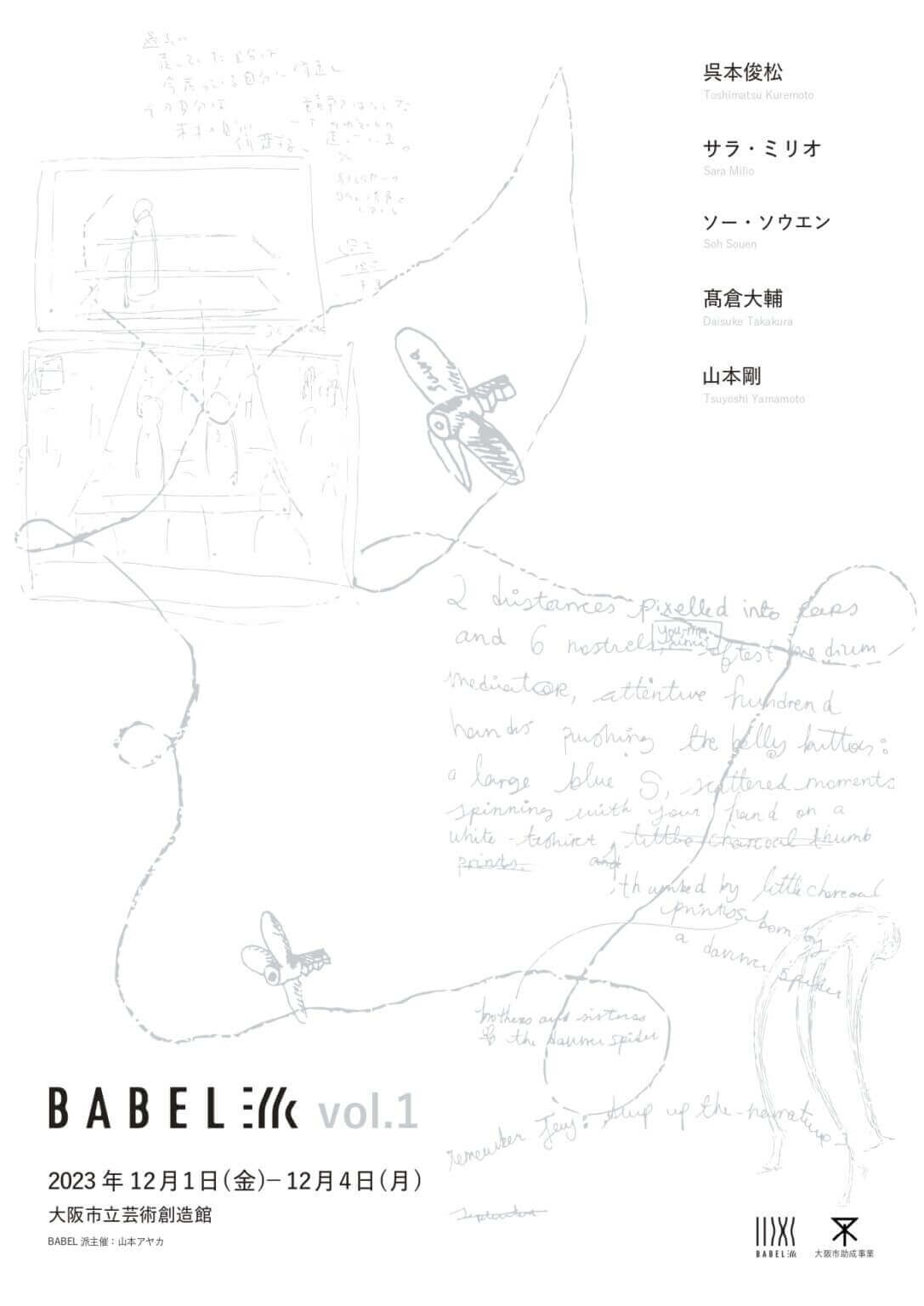 劇場全体を使った美術展。BABEL派の第1回企画展、大阪市立芸術創造館にて開催。