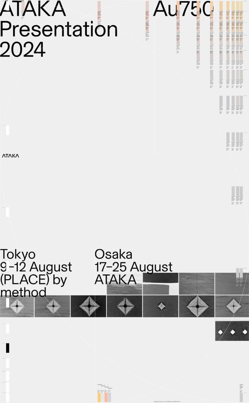 8月9日（金）よりジュエリーレーベル・ATAKAの 展覧会「Presentation 2024」が、東京・大阪を巡回。 多彩な金合金のリサーチ成果を展示する。