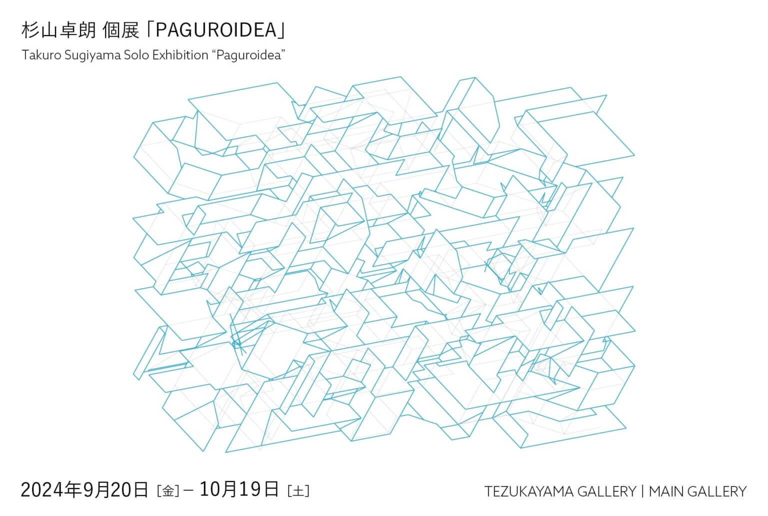 生成した幾何学的なイメージを精密にキャンバスに描き起こす杉山卓朗の個展「PAGUROIDEA」、TEZUKAYAMA GALLERYにて9月20日から開催。