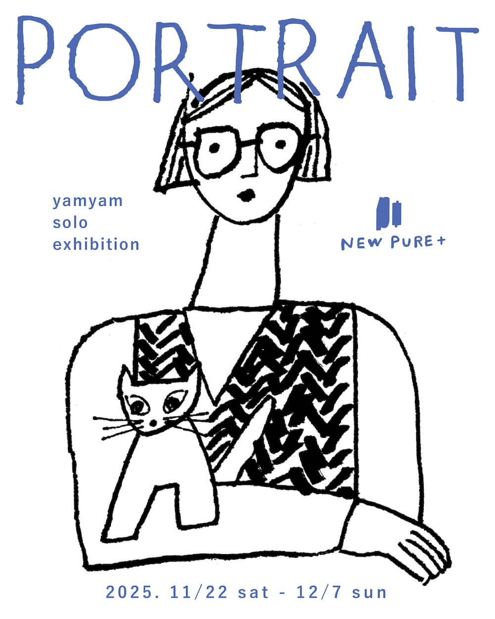 大阪生まれのイラストレーター・yamyamの個展「PORTRAIT」、NEW PURE +