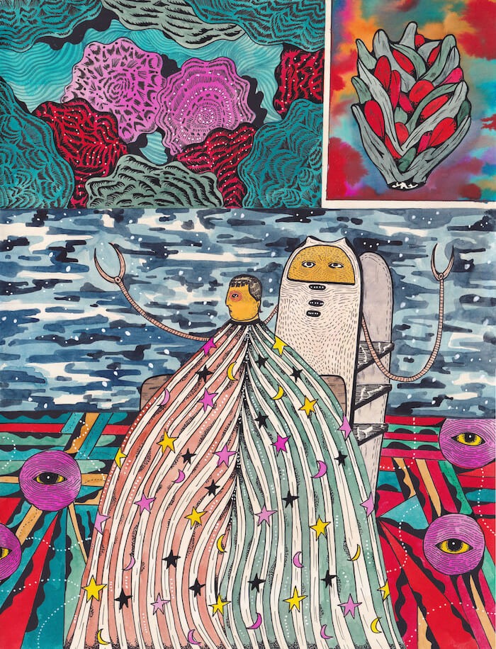 独自な世界観、色使いが特徴的な松園量介の個展「NEWS」、NEW PURE +にて2月21日から開催。