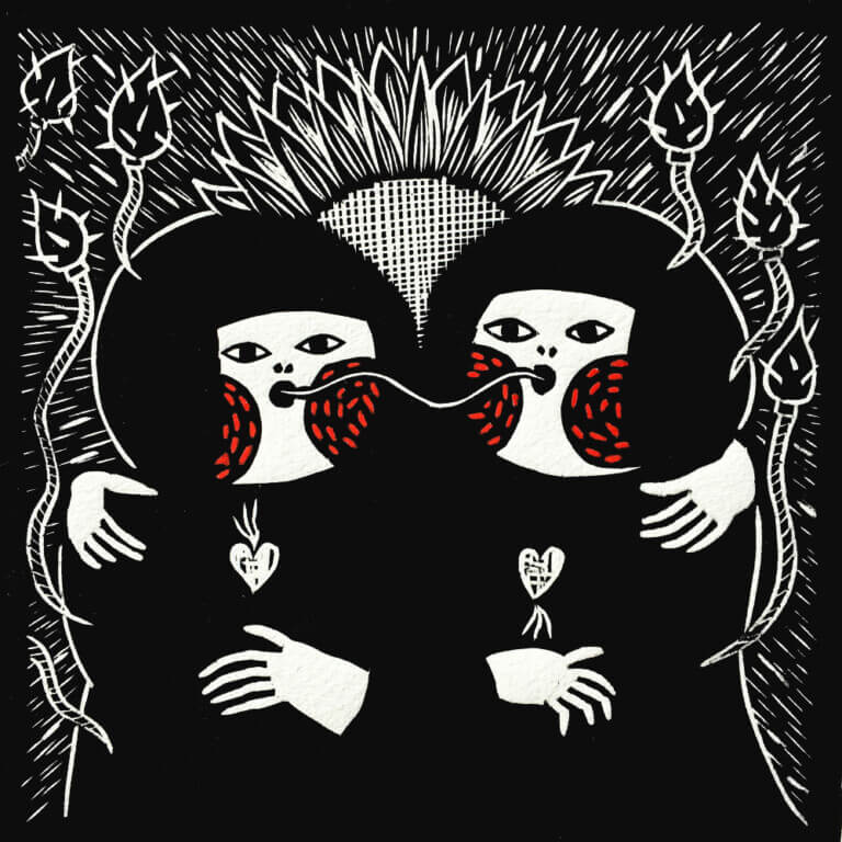 版画家・あみりょうこと、イラストレーター・SaBoの2人展「DOS」、サロンモザイクにて4月4日より開催。