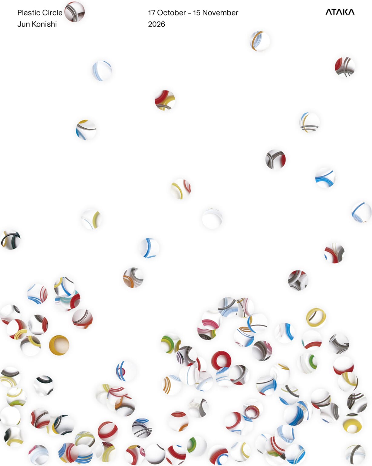 ATAKAにて、ジュエリーアーティスト・小西潤の展覧会「Plastic Circle」が10月17日より開催。